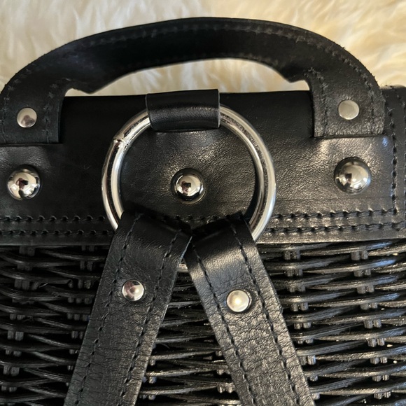 Wicker Wings Black Tall Tixing Backpack (Genuine Leather & Rattan) - Picture 10 of 16